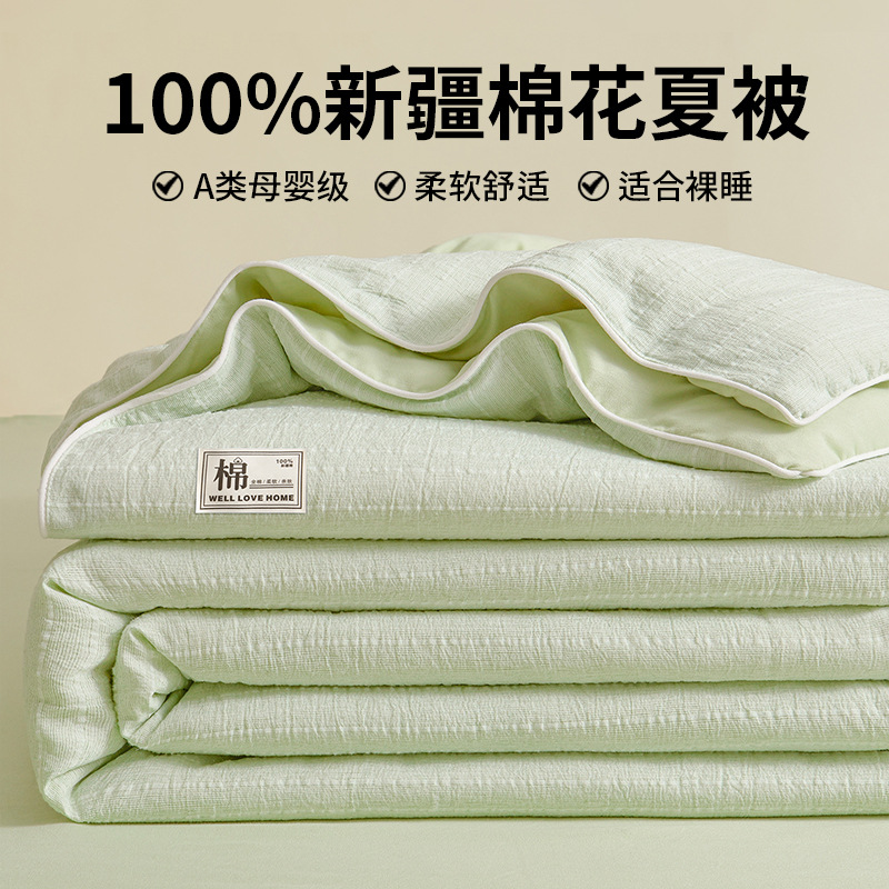 Class A Mother and Baby Grade Pure Cotton Summer Quilt 100% Xinjiang Cotton Summer Duvet Air Conditioning Quilt Full Cotton Children's Thin Bedding