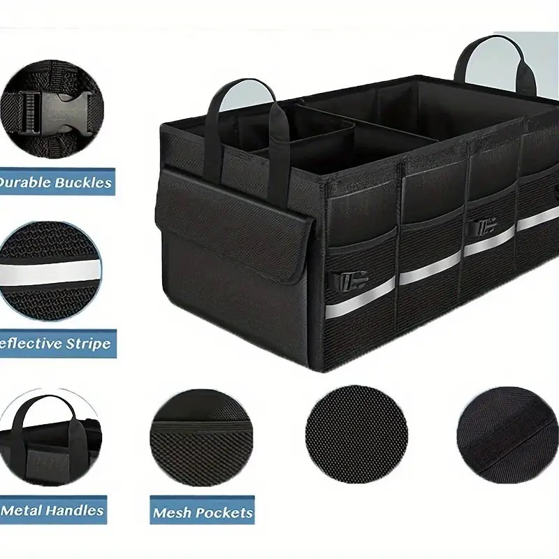 Caja de almacenamiento de automóviles Caja de almacenamiento de respaldo de automóviles Caja de almacenamiento plegable para artículos interiores