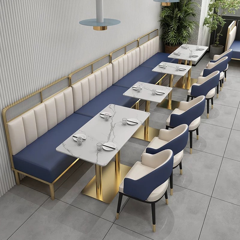 Light Luxury and Minimalist Style for Western Restaurants, Steak Houses, Dining Cafes, Milk Tea Shops, Sofa Booths, Hot Pot Restaurants, and Table and Chair Sets