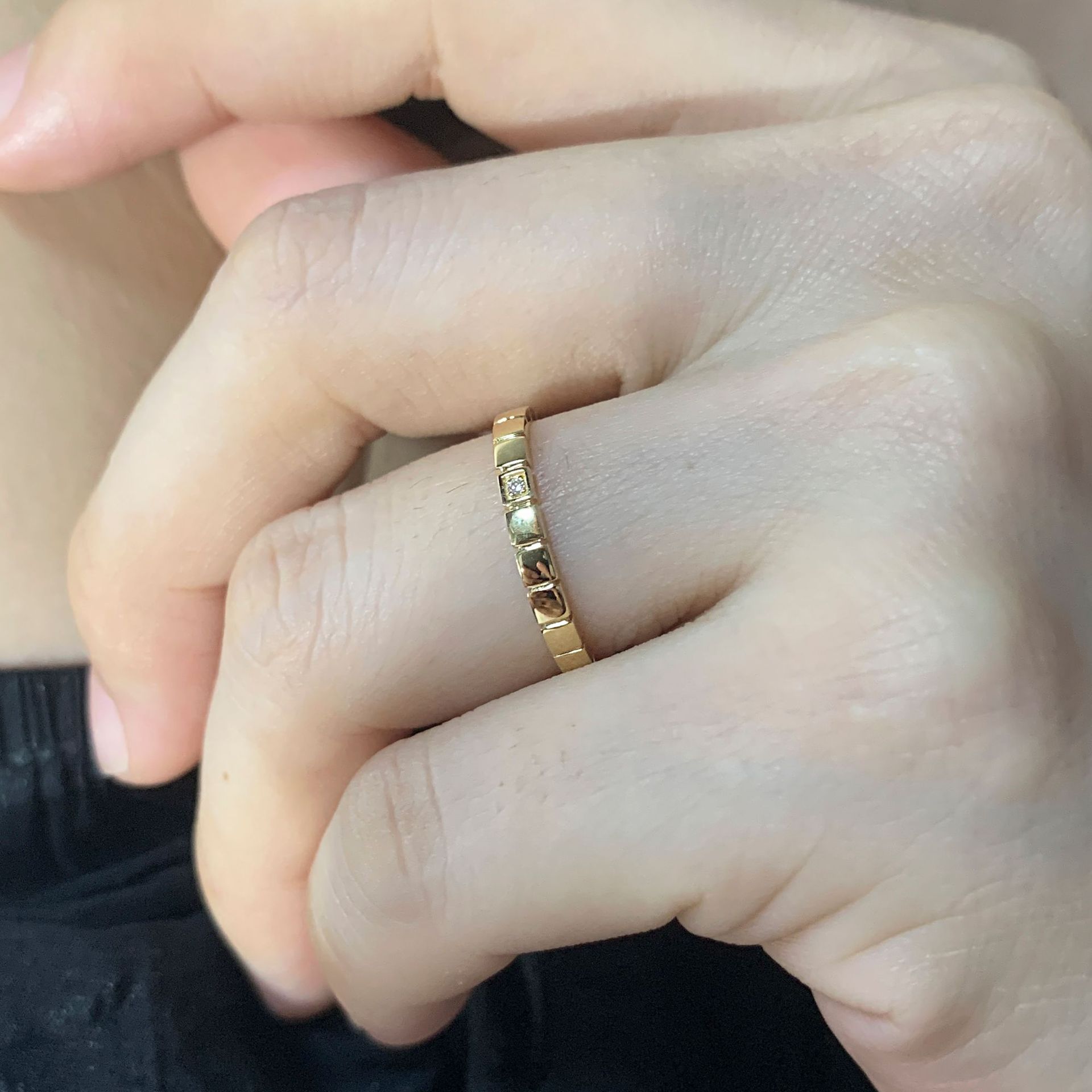 日韩简约Au750镶钻戒指真18K玫瑰金锆石手饰女式时尚9k金潮流定制