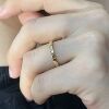 日韩简约Au750镶钻戒指真18K玫瑰金锆石手饰女式时尚9k金潮流定制