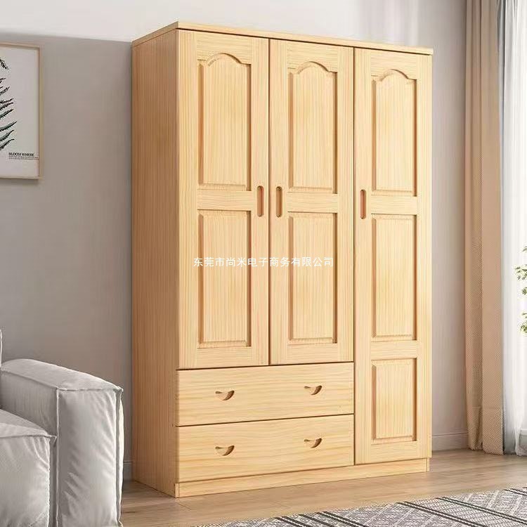 All Solid Wood Wardrobe Single Wardrobe Children's Drawer Home Solid Wood Wardrobe Wardrobe Bedroom Simple Pine Rental House