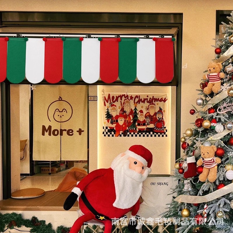 圣诞节屋檐三角旗橱窗咖啡店铺儿童房间帐篷装饰布置餐厅拉旗道具|undefined