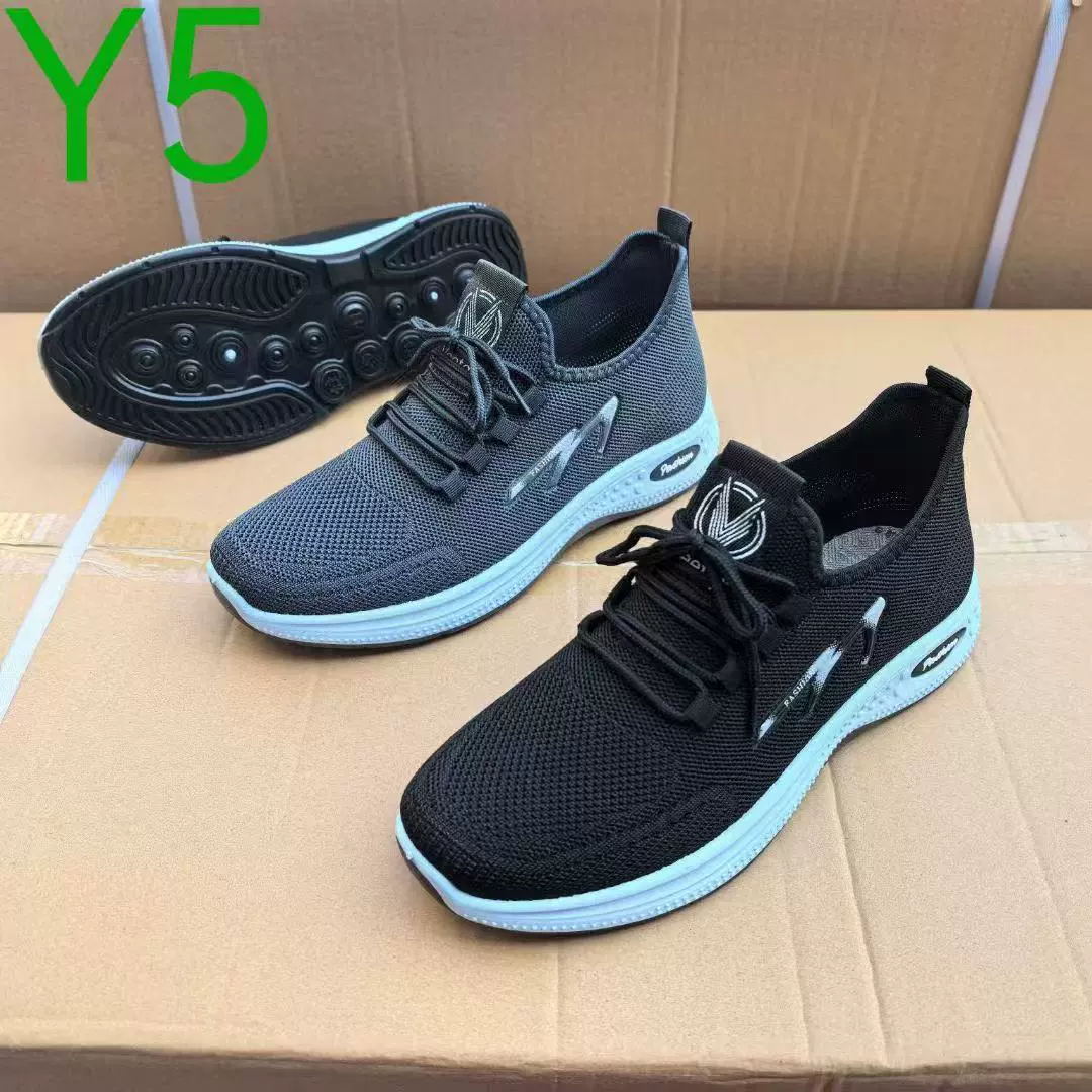 2025 Новый однослойный летающий вязаный плоский передний шнуровка мужская спортивная обувь плюс негативы нескользящая спотовая обувь