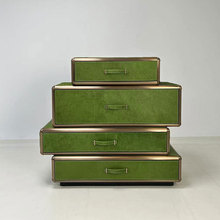 意式轻奢艺术真皮四斗柜简约别墅设计师玄关柜奢华卧室边柜储物柜