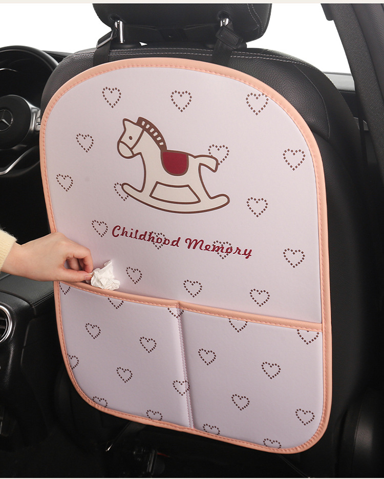 New Car Anti-Kick Pad Pink Pony Cartoon Cute Anti-Kick Pad Seat Back Anti-Scratch Pad Children's Anti-Kick Pad
