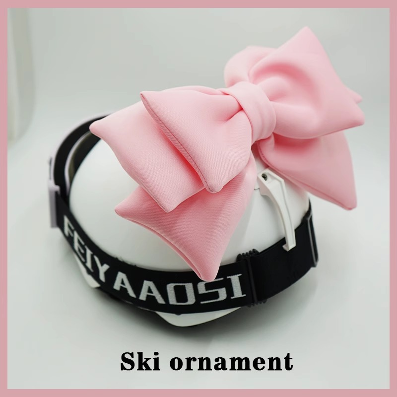 Pink Bow Ski Helmet Decoration Motorcycle Riding Gear Accessory