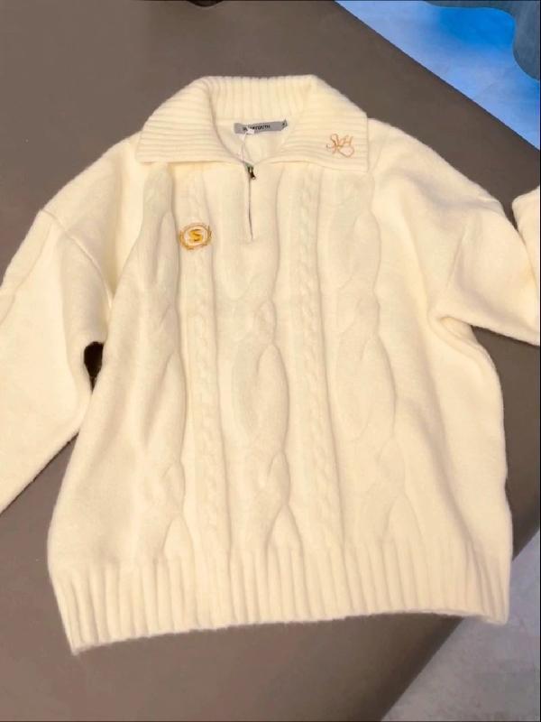 Lapel Sweater Women's Autumn and Winter New Style Retro Japanese Style Lazy Style Korean Style