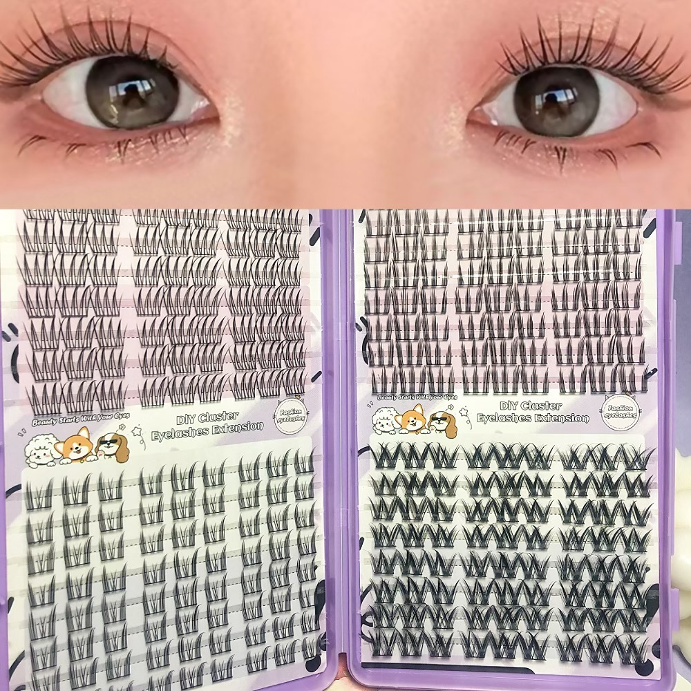 Serie de pestañas postizas transfronterizas Libro de pestañas de comercio exterior Pestañas postizas en inglés completas Pestañas postizas de gran capacidad, pelo segmentado de un solo racimo