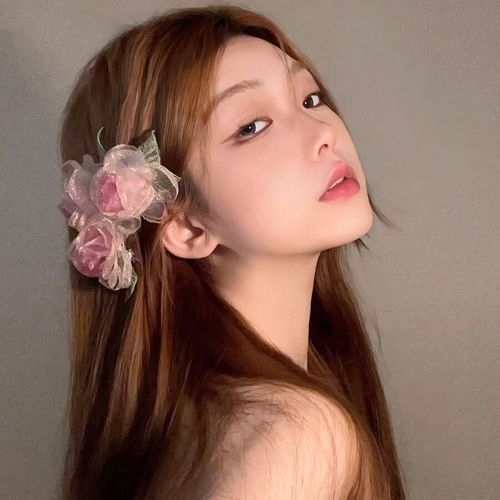 Rose hairpin female flower hair accessories fairy forest style super fairy side clip hairpin new year seaside headdress little girl