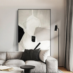 Minimalist style abstract living room sofa background wall floor-to-ceiling entrance hall painting large wabi-sabi style color block corridor aisle hanging painting