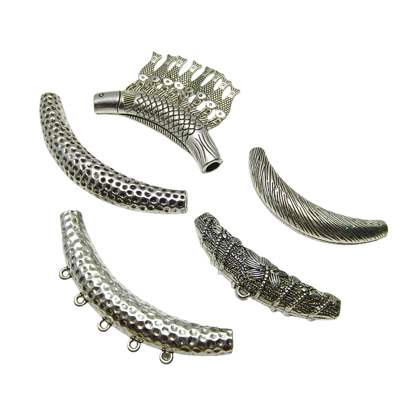 retro ethnic matte bent pipe with tassels