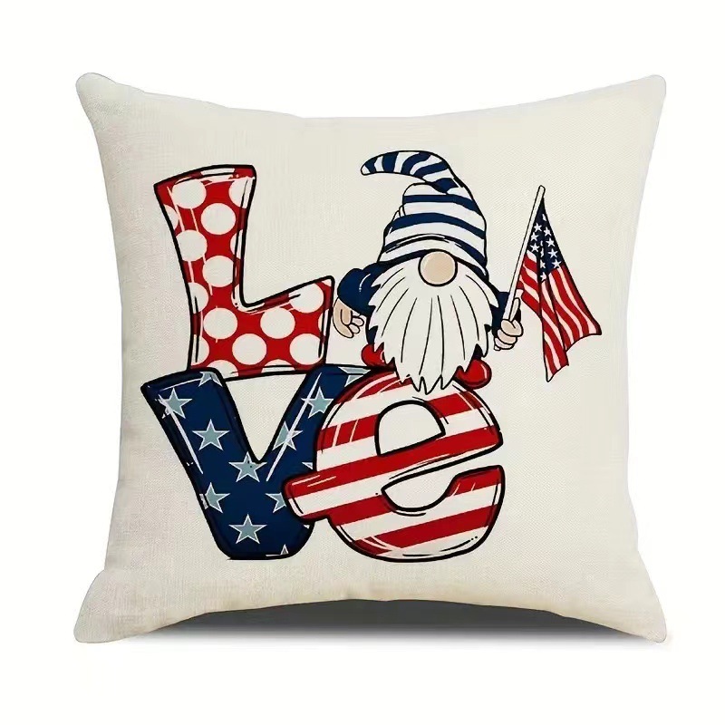 2024 nueva serie de funda de almohada del día de la independencia lino estilo americano funda de almohada cuadrada decoración de atmósfera de vacaciones image 31