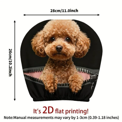 Sürətlər qutusu və əl tormozu başlıqları — Quirky Prints, Polyester, Breathable, Antibacterial - black-bottom-zipper-brown-teddy-2-pack