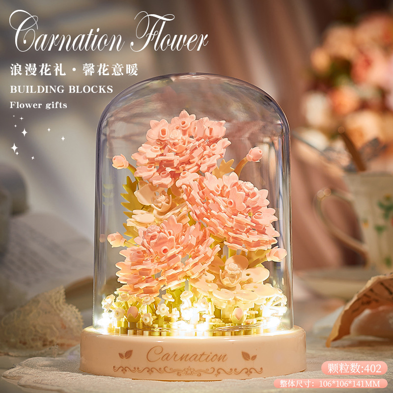 永生花束积木拼装盆栽樱花树拼图柿柿如意摆件手工母亲节|undefined