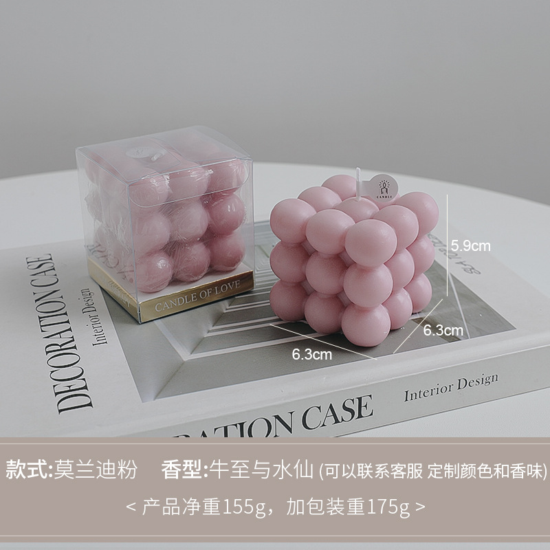 Adornos de fragancias de alta gama, recuerdos creativos, regalos personalizados transfronterizos, velas aromáticas cúbicas hechas a mano