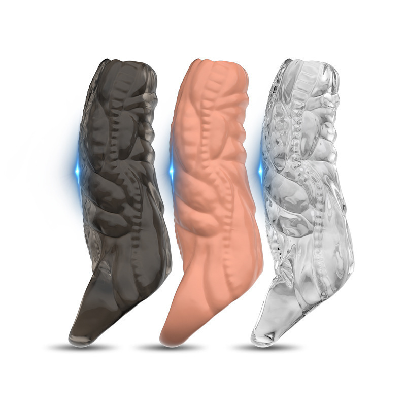 C665 Men's Enlarged Penis Sleeve, Semen Locking Delay Sleeve, Sexy Crystal Sleeve, Wolf Tooth Sleeve, Semen Locking Ring Crystal Sleeve Wholesale