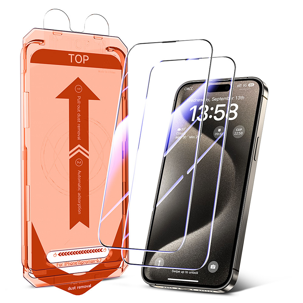 Corning Gorilla iPhone16pro película templada 15promax almacén libre de polvo 13 cubierta de pantalla completa súper clara y anti-caída