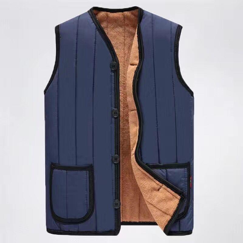 Liner de cabello, papá, hombre de mediana edad, chaleco de caballo, chaleco de algodón grueso.