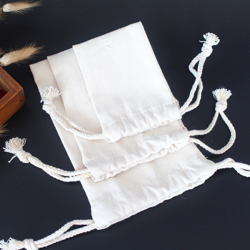 Bolsa de cordón de algodón pequeña bolsa de tela bolsa de cordón pintada a mano DIY bolsa de protección del medio ambiente bolsa de arroz bolsa de almacenamiento de tela de algodón