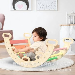Cross Border Wooden Ladder Toddler Rainbow Climbing Toy Arch Children Playground Gift Montessori Climbing suit