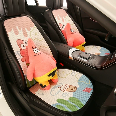 Patrick Star Cartoon Car Seat Cushion, Suitable for All Seasons, Cute Thin Breathable Seat Cover for Girls, Summer Cooling Pad with Ventilation