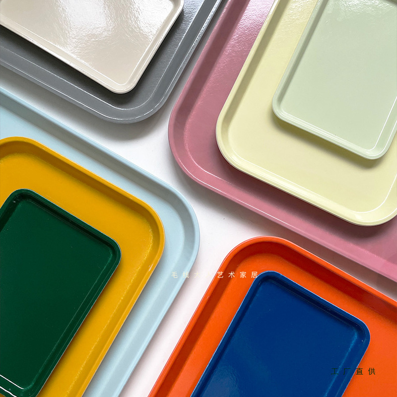 American Colorful Cream White Fiberglass Tray Dinner Plate Korean Jewelry Storage Tray Storage Tray