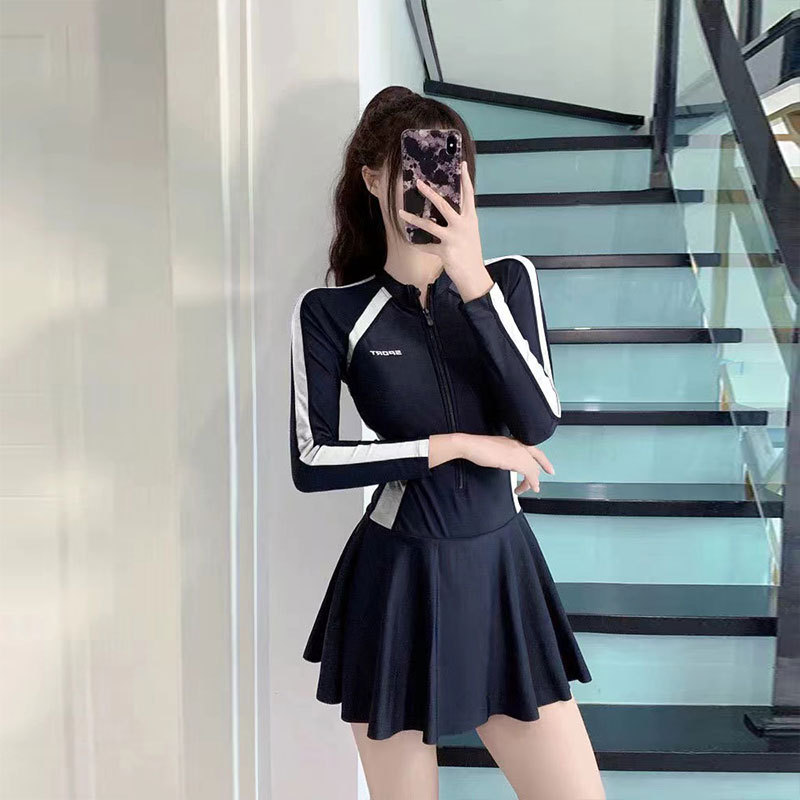 Swimsuits for women summer one-piece 2024 new long-sleeved sunscreen…