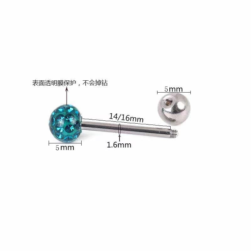Physiological tongue piercing stainless steel