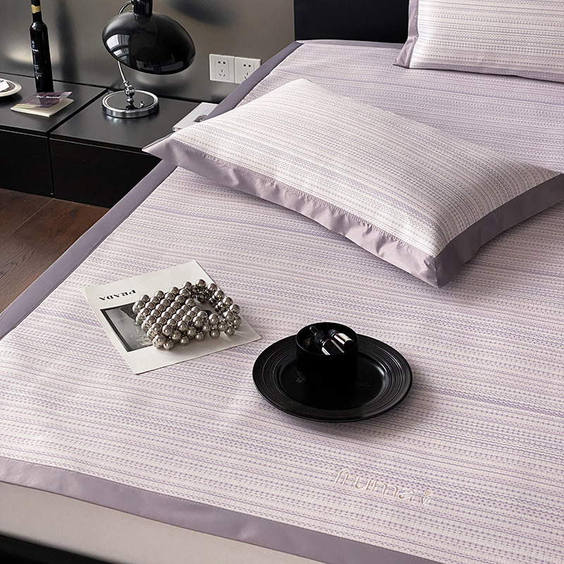 French Chanel style ice silk mat machine washable KANG bacteria class A close-fitting breathable air conditioning soft mat fitted sheet flat mat