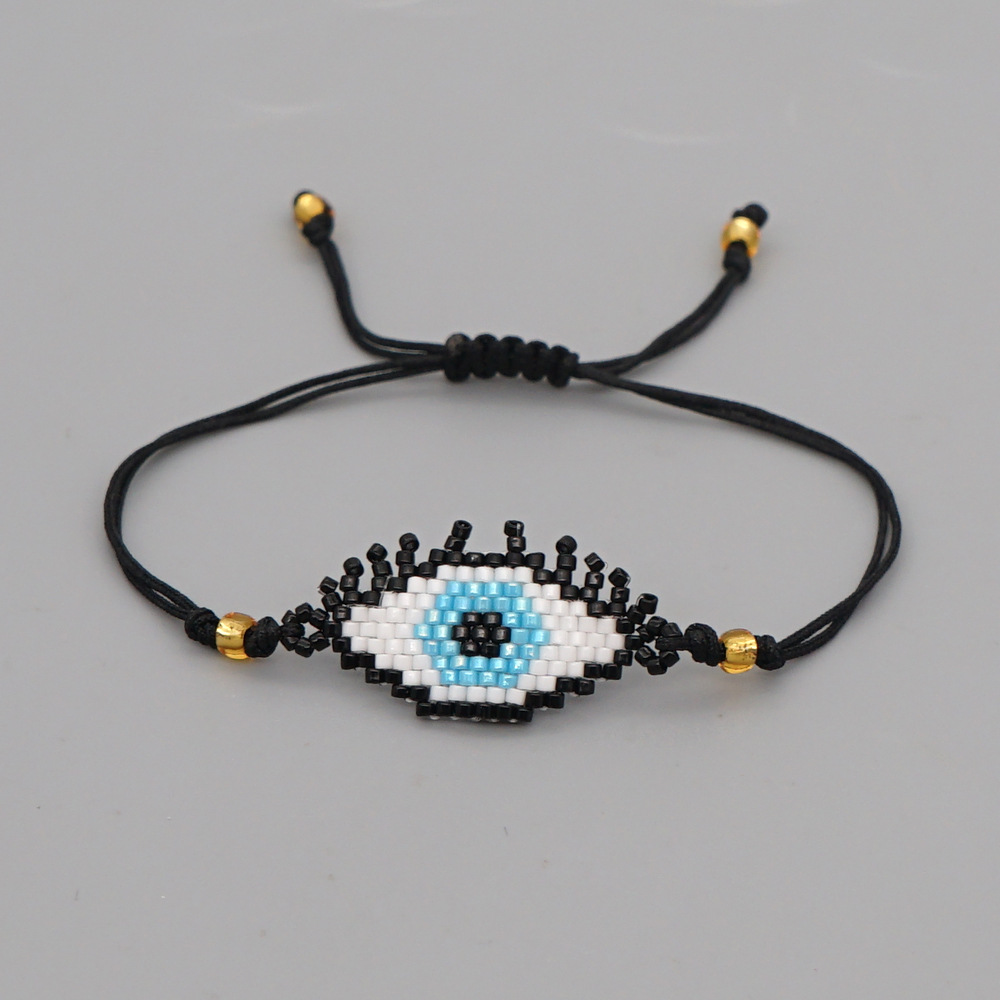 Ethnic Style Turkish Devil Eyes Miyuki Rice Bead Bracelet display picture 5