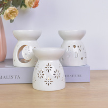 25新款跨境热卖白瓷精油炉 蜡烛香薰炉陶瓷香薰灯工厂直供批发