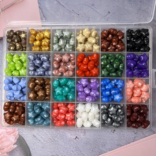 Enamel Stamp Wax Pellet Box, Multicolor Enamel Accessories, Multicolor Sealing Wax, Lucky Star, Teddy Bear, Direct Manufacturer Sale