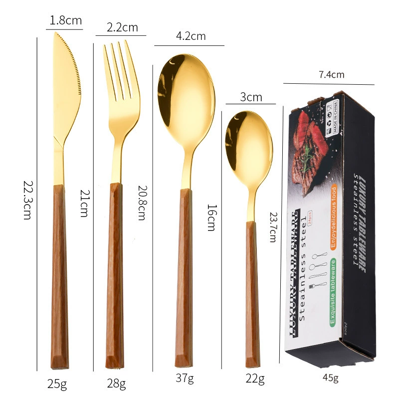 Tableware stainless steel, retro set, 4 piece set, 24 pieces