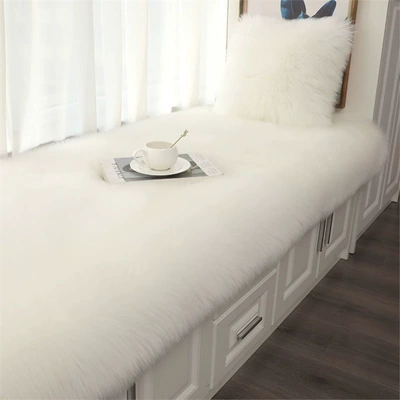 New Chinese Style Red Large Oversized Chair Cushion Imitation Cashmere Door Mat Living Room Decoration High-End Blue Opening Foot Carpet (Car Carpet) - white-4080cm