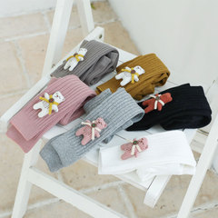 Children's 9/10th Length Pants Spring and Autumn Cartoon Baby Crew Socks Combed Cotton Breathable Comfortable Children's Leggings Wholesale