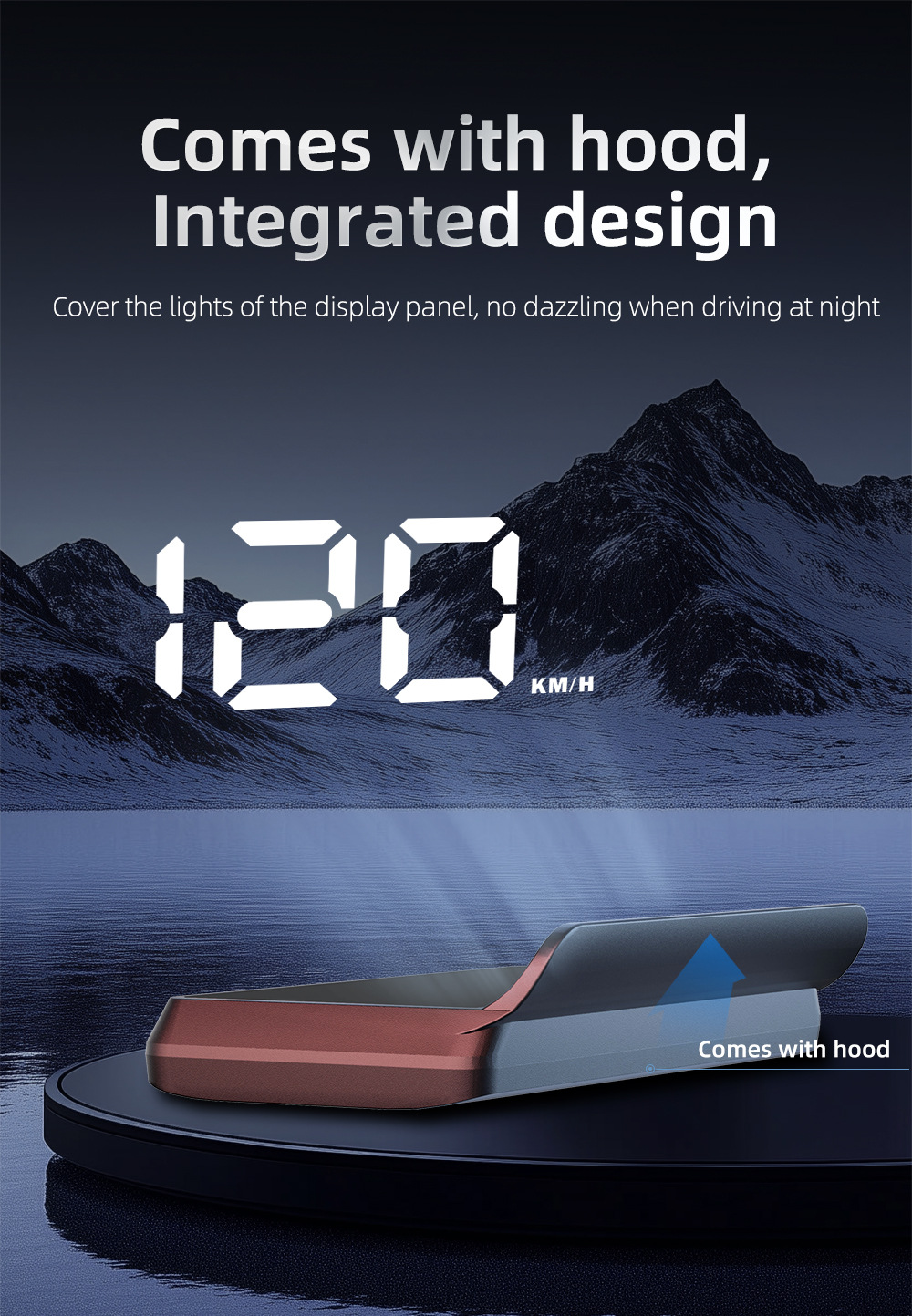 Cross-border W2 universal car HUD head-up display with Beidou satellite, adjustable speed, vehicle speedometer KMH/MPH