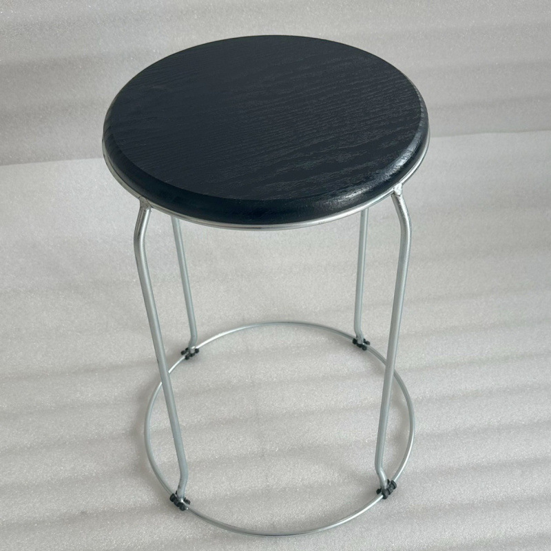 Taburetes redondos de madera sólida taburetes de acero inoxidable taburetes caseros apilables taburetes de hierro forjado dormitorio taburetes de comedor para adultos