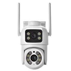 ICSEE双目枪球无线WiFi球机跨境爆款室内外360度PTZ双屏全彩夜视
