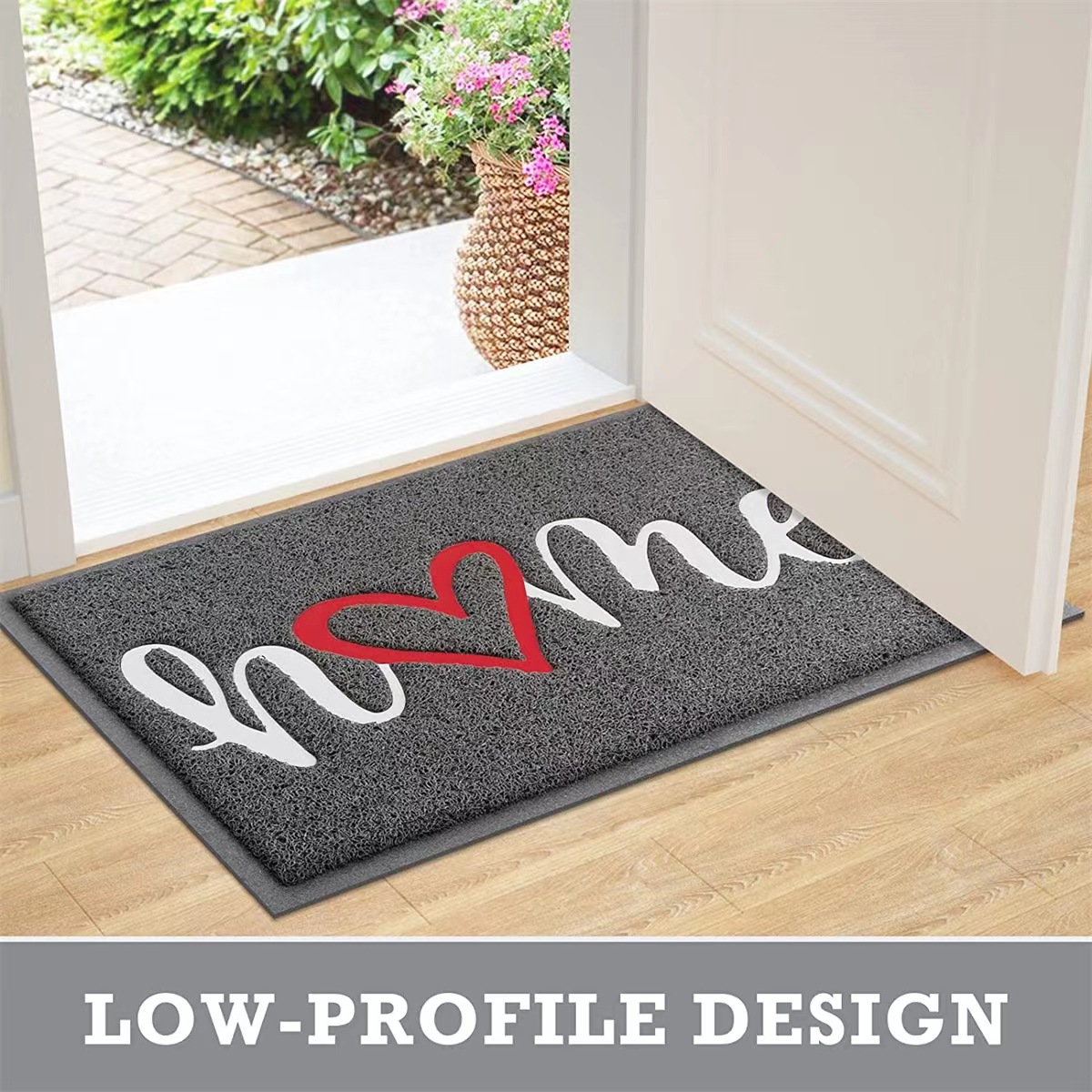 Černá rohožka ke dveřím moderní protiskluzová na špínu_voghion.com