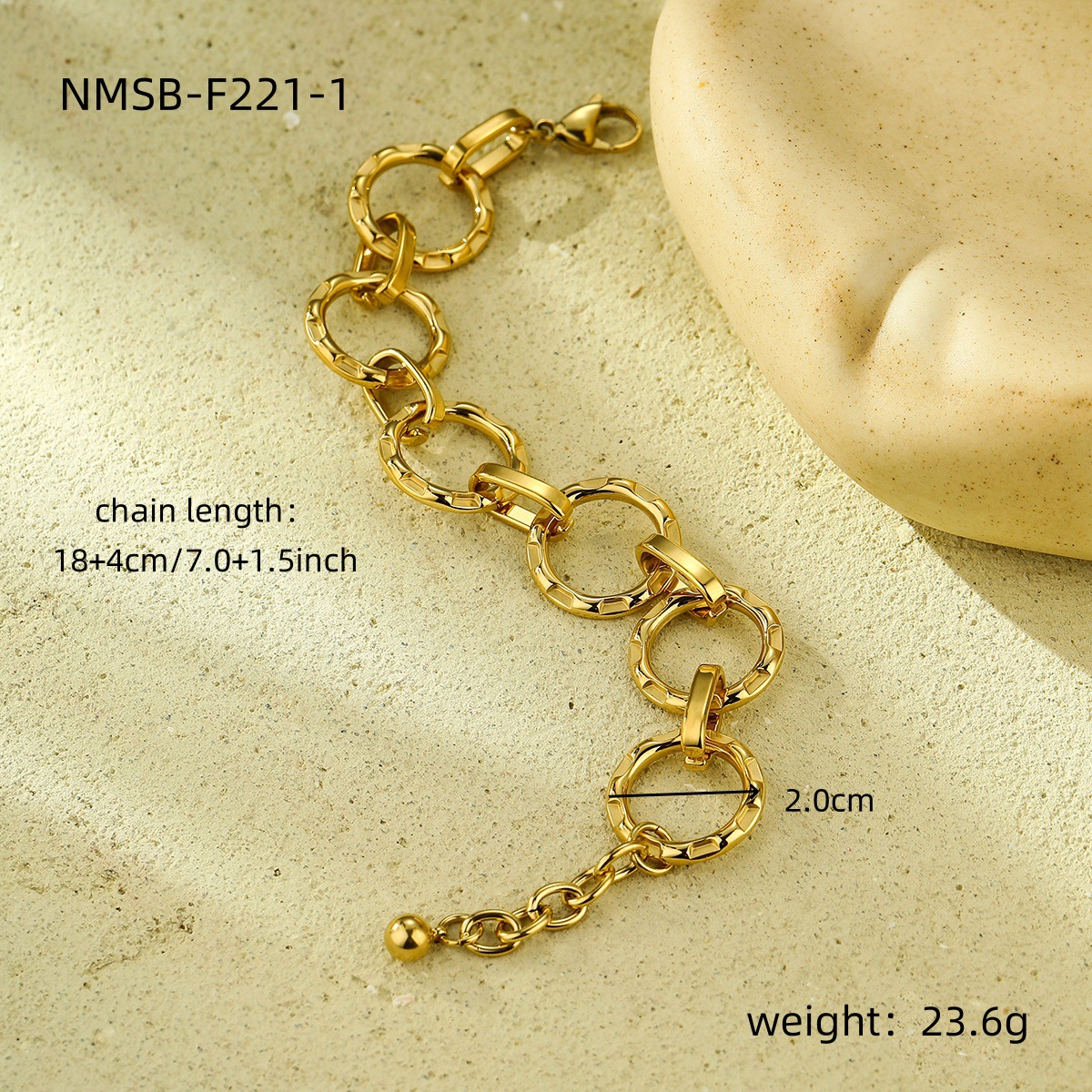 Real Gold Plated Plating Material PVD Coated Real Gold Plated 18K Gold Geometric 304 Stainless Steel Basic Simple Style Waterproof Non Tarnish Bracelets Necklace