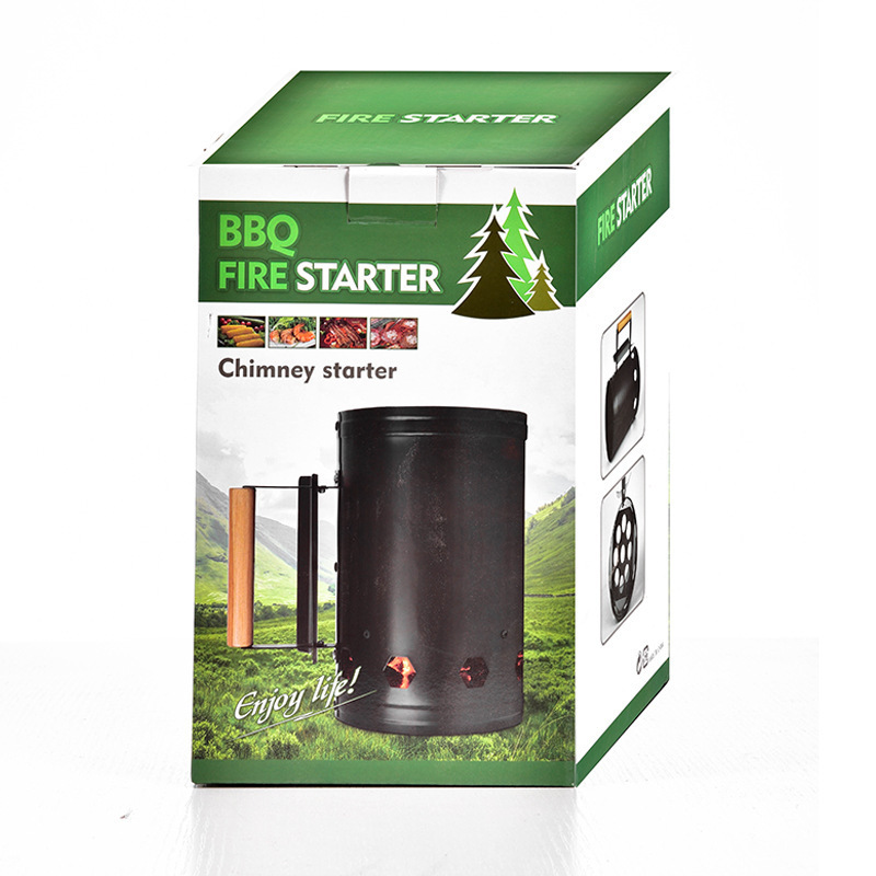 Encendedor de carbón para barbacoa, cubo de encendido de carbón, tubo de encendido para barbacoa al aire libre