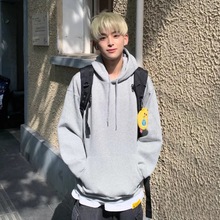 美式抓绒460G重磅连帽卫衣男女秋冬季纯色潮牌宽松情侣加绒厚外套