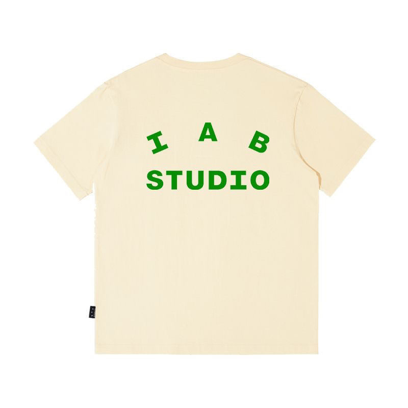 韓国 IAB STUDIO メンズ Tシャツ 通気性 スポーツ ゆったり 半袖 韓国風 リネン 無地 ゆったりタイプ|undefined
