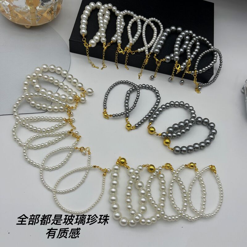 Shijia Zhengyuan Strong Light Pearl Magnetic Buckle Bracelet Women's Light Luxury Niche Unique Design Advanced Feeling Elegant Bracelet