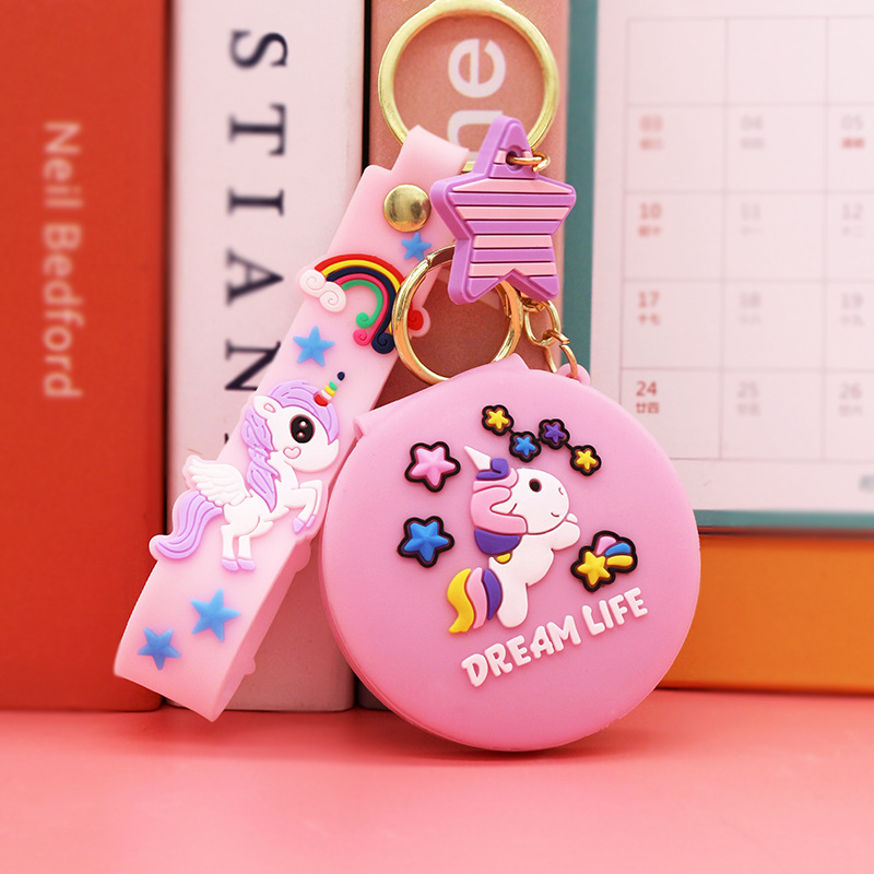 Nuevo espejo redondo pequeño portátil de dibujos animados lindo corazón de niña espejo de maquillaje plegable dormitorio vestidor espejo venta directa de fábrica