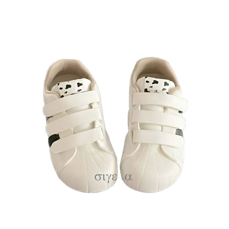 Vaca bordada de mango variante zapatos blancos 2025 otoño nuevos zapatos deportivos de suela delgada velcro zapatos de entrenamiento de mujeres