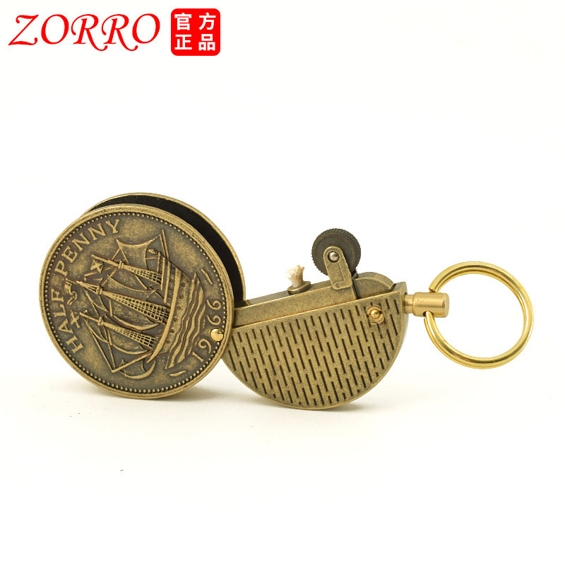 Zorro Lighter Z623 Kerosene Lighter Ornaments Retro Grinding Wheel Creative Lighter High-End Zorro Lighter Z623 Kerosene Lighter Ornaments Retro Grinding Wheel Creative Lighter High-End