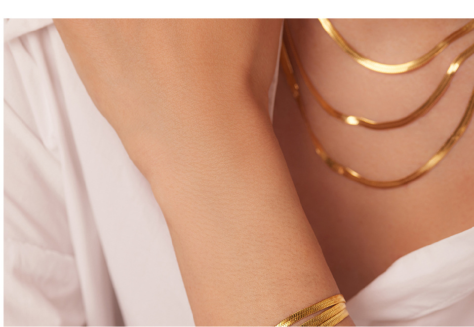 Simple Style Geometric Stainless Steel Titanium Steel Gold Plated Layered Necklaces