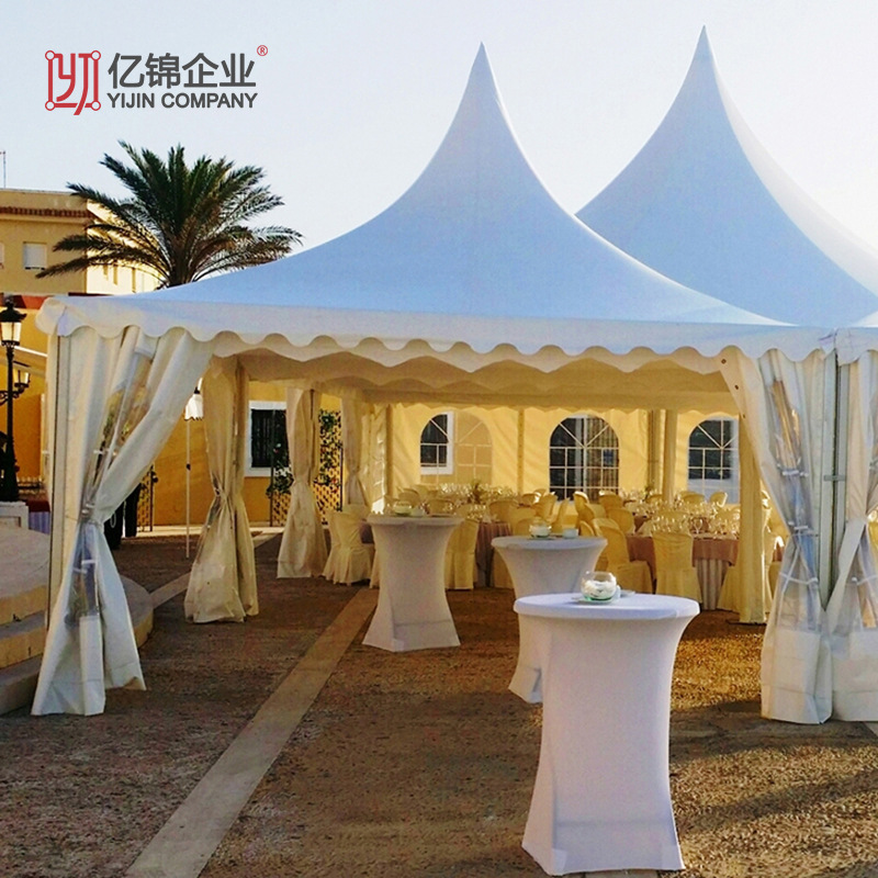 欧式活动尖顶篷房可拆卸铝合金篷房  户外白色锥顶露天遮阳帐篷